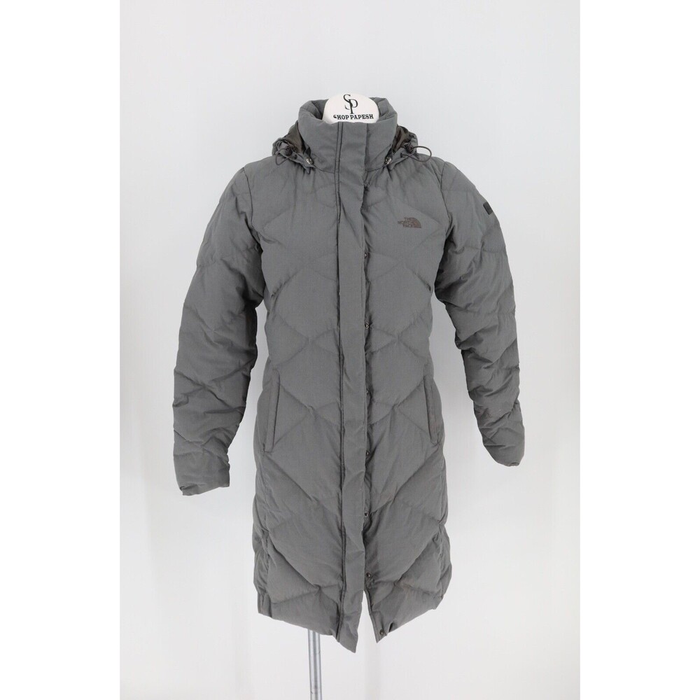 The North Face Women Grey Size Small Miss Metro Parka Jacket Coat Hooded Long